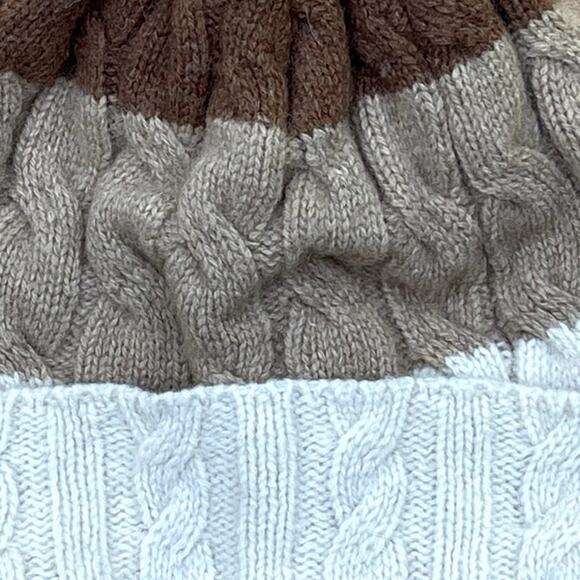 Patagonia Breaks Pom Beanie Hat Womens One Size Knit Brown Merino Wool Blend - Picture 6 of 6